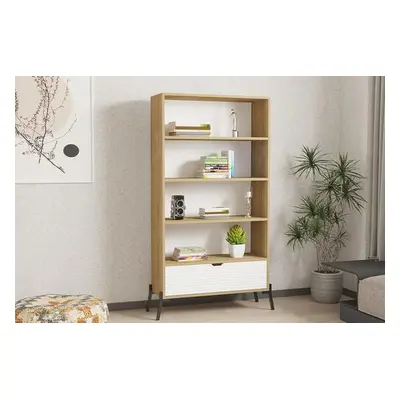 Hanah Home Bookshelf Numana - Sapphire Oak, White Sapphire OakWhite