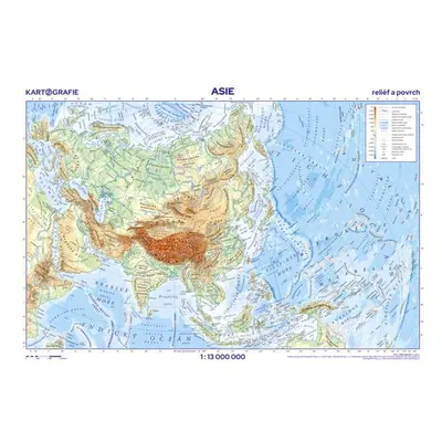 Asie Nástěnná mapa 1:13 000 000