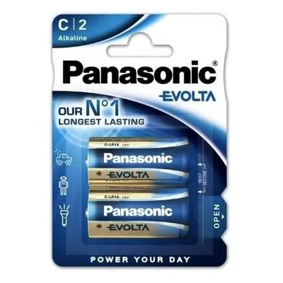 PANASONIC Alkalické baterie EVOLTA Platinum LR14EGE/2BP 1,5V (Blistr 2ks)