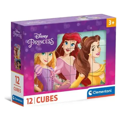 CLEMENTONI Obrázkové kostky Disney princezny, 12 kostek