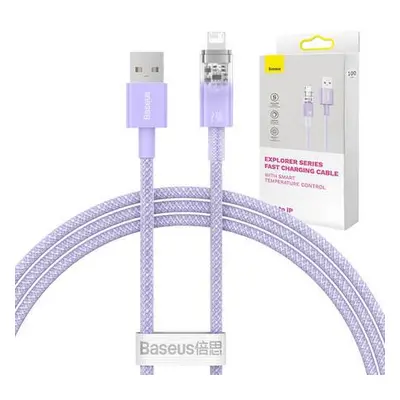 Rychlonabíjecí kabel Baseus USB-A na Lightning Explorer Series 1 m 2,4 A (fialový)