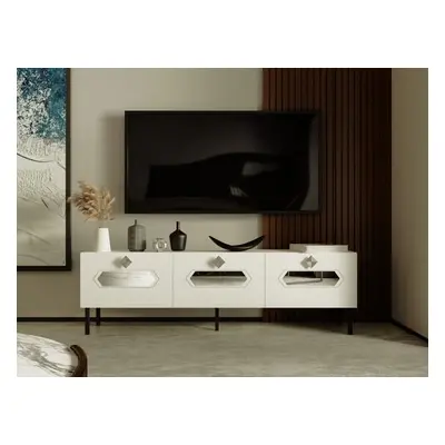 Hanah Home TV Stand Ikeda - White, Silver WhiteSilver