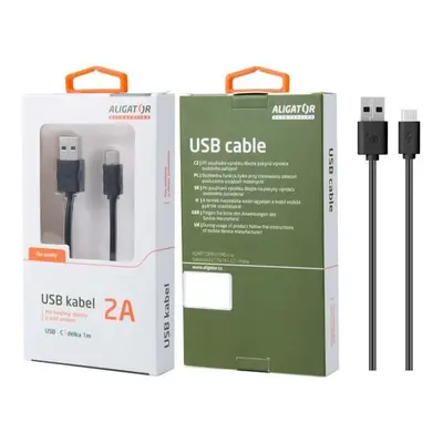 Aligator DKAC82BK USB-C s prodlouženým konektorem, 2A, 1m