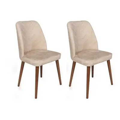 Hanah Home Chair Set (2 Pieces) Dallas-550 V2 BeigeWalnut