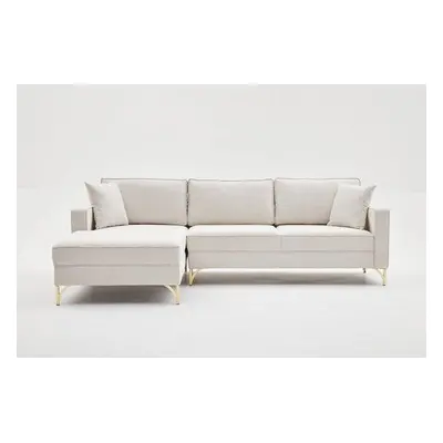 Atelier del Sofa Corner Sofa Berlin Left - Cream, Gold CreamGold