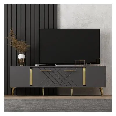 Hanah Home TV Stand Detas Anthracite / Gold