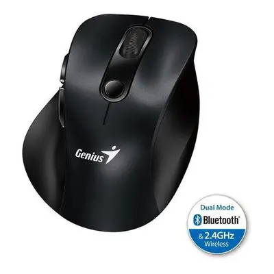 GENIUS Ergo 9000S Black/ duální Bluetooth + 2,4GHz/ 2400 dpi/ bezdrátová/ tichá/ černá, 31030034