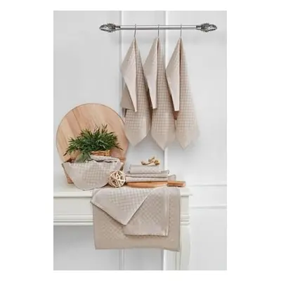 Hermia Kitchen Towel Set (10 Pieces) Lola - Cream