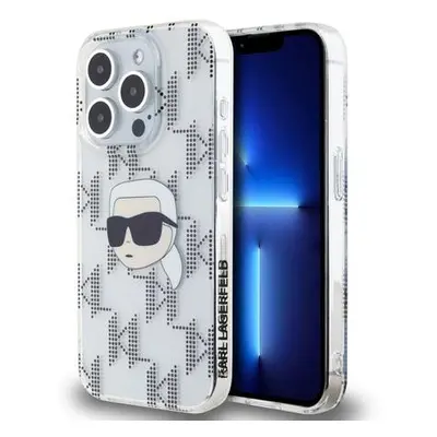 Karl Lagerfeld IML Electroplated Karl Head Zadní Kryt pro iPhone 15 Pro Max Transparent