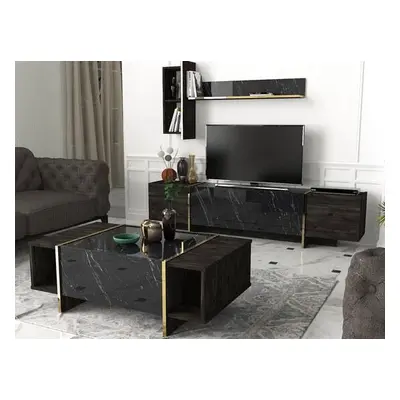 Hanah Home Living Room Furniture Set Veyron Set 1 BlackGold