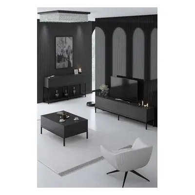 Hanah Home Living Room Furniture Set Lord - Anthracite, Black AnthraciteBlack