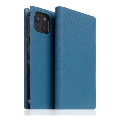 SLG Design puzdro D+ Italian Carbon Leather Diary pre iPhone 14 Plus - Blue