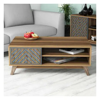 Hanah Home Coffee Table Inci - Walnut, Blue WalnutBlue