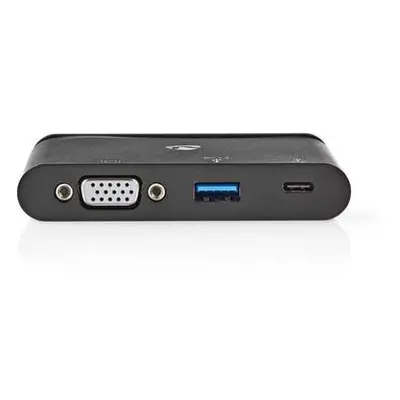 Nedis TCARF220BK - Počítačový Rozbočovač | USB Type-C | USB-C / USB 3.0 / VGA | Power Delivery: 