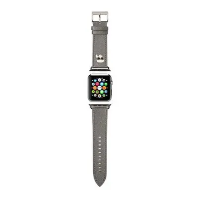 Karl Lagerfeld Karl Head PU řemínek pro Apple Watch 42/44/45 Silver KLAWLOKHG