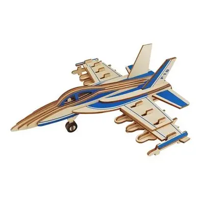 Woodcraft Dřevěné 3D puzzle Bojové letadlo F18