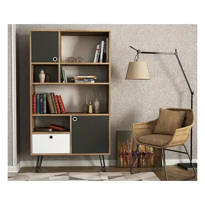 Hanah Home Bookshelf Karamel - Walnut, Anthracite WalnutAnthraciteWhite