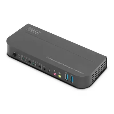 DIGITUS DS-12874 KVM Switch, 2x1 HDMI, HDMI Out, USB, 4Kx2K@60Hz, černá, DS-12874