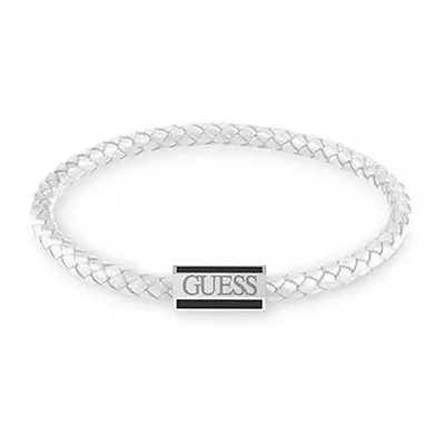 Guess Bílý kožený náramek Acapulco JUMB02142JWSTWIS