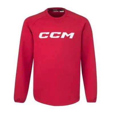 CCM Mikina Locker Room Fleece Crew SR, Senior, M, červená