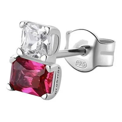 Brosway Elegantní stříbrná single náušnice Fancy Passion Ruby FPR07