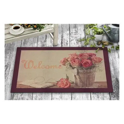 Aberto Design Pvc Doormat Pink Multicolor