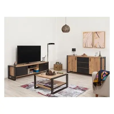 Hanah Home Living Room Furniture Set COSMO-TKM.1 Atlantic PineBlack