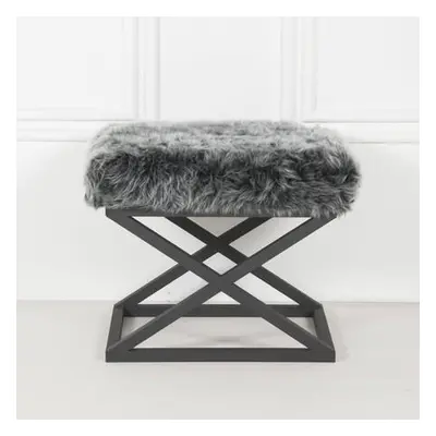 Atelier del Sofa Pouffe Capraz Plush - Black, Grey BlackGrey