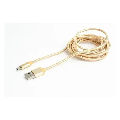 Kabel CABLEXPERT USB A Male/Micro B Male 2.0, 1,8m, opletený, zlatý, blister