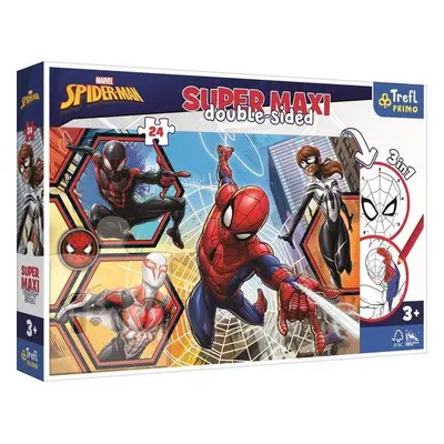 TREFL Oboustranné puzzle Spiderman jde do akce SUPER MAXI 24 dílků