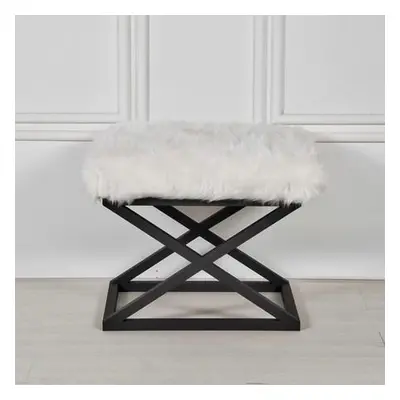 Atelier del Sofa Pouffe Capraz Plush - Black, White BlackWhite