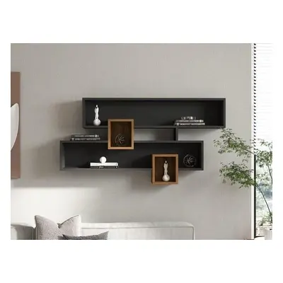 Hanah Home Wall Shelf Karen - Walnut, Anhtacite WalnutAnthracite