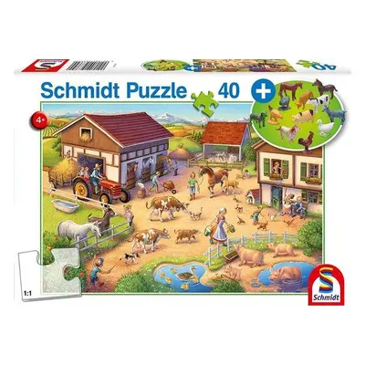 SCHMIDT Puzzle Farma 40 dílků + figurky zvířat