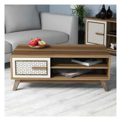 Hanah Home Coffee Table Ayla - Walnut, Cream WalnutCream