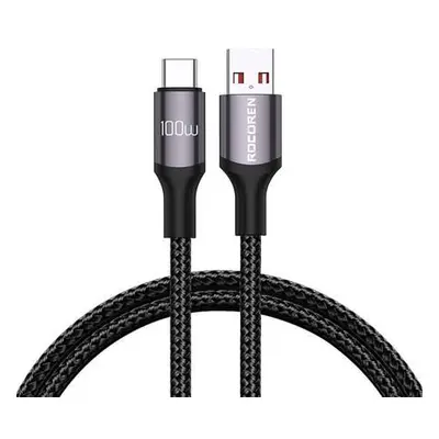 Rychlonabíjecí kabel Rocoren USB-A na USB-C Retro Series 2m 100W (šedý)