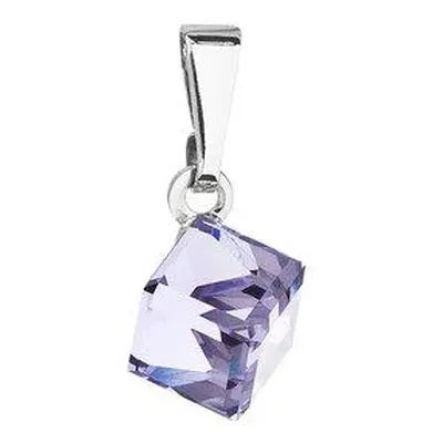 Evolution Group Přívěsek bižuterie se Swarovski krystaly fialová kostička 54019.3, violet