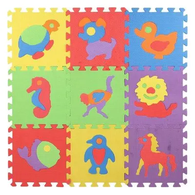 Teddies Pěnové puzzle Zvířata 29x29x1cm 10ks ve fólii