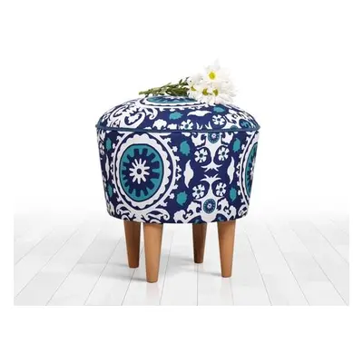 Atelier del Sofa Pouffe Sky - Blue, White BlueWhite