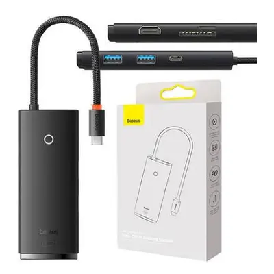 Rozbočovač Baseus OS Lite 6portový (Type-C na HDMI+USB3.0*2+PD+SD/TF) (černý),