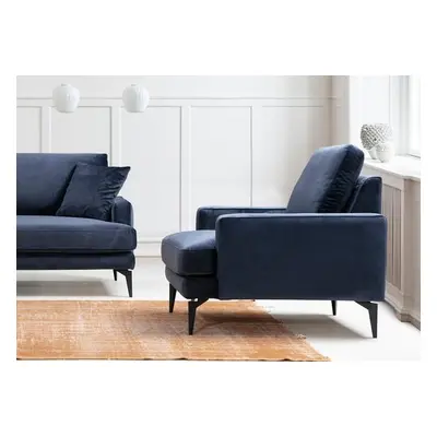 Atelier del Sofa Wing Chair Papira Armchair - Navy Blue