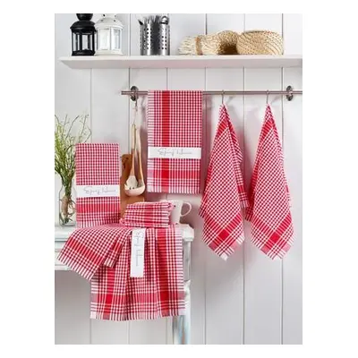 Hermia Wash Towel Set (10 Pieces) Pötikareli - Red RedWhite