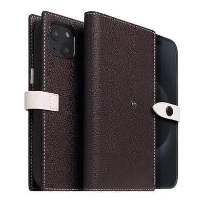 SLG Design puzdro D8 Magsafe Hybrid Full Grain Leather pre iPhone 15 - Brown Cream