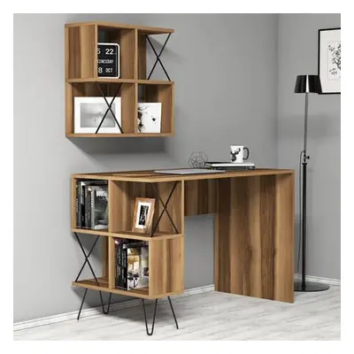 Hanah Home Study Desk Extra 2 - Walnut WalnutBlack