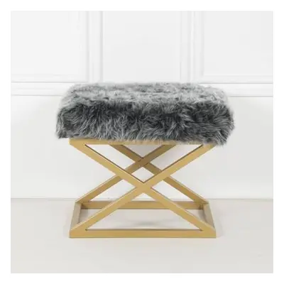 Atelier del Sofa Pouffe Capraz Plush - Gold, Grey GoldGrey