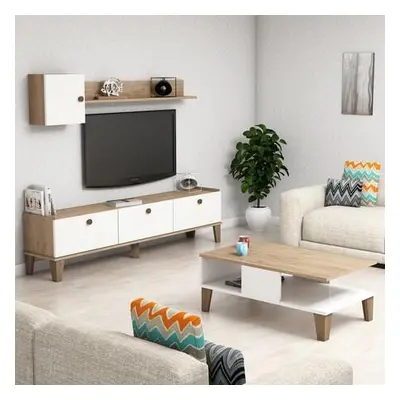 Hanah Home Living Room Furniture Set Sumer 1 OakWhite