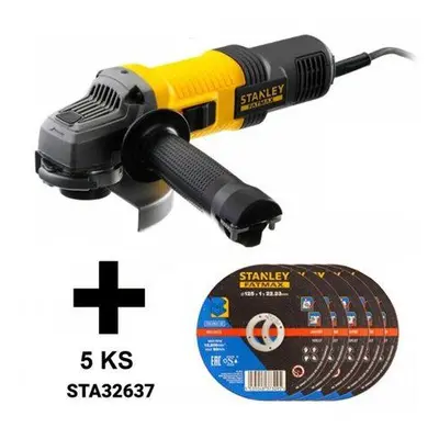 STANLEY FMEG220-QS Bruska úhlová 125mm 850W SFM + 5ks kotoučů 125x1mm