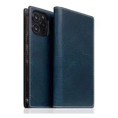 SLG Design puzdro D7 Italian Wax Leather pre iPhone 14 Pro Max - Blue