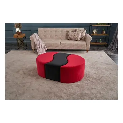 Atelier del Sofa Pouffe Alya Puf - Red, Black BlackRed