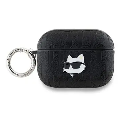 Karl Lagerfeld PU Embossed Choupette Head Pouzdro pro AirPods Pro 2 Black