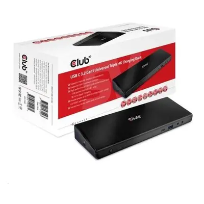 Club3D Dokovací stanice USB 3.2 typ C (5xUSB/USB-C/3xHDMI/2xDP/Ethernet/Audio) s Universal Tripl